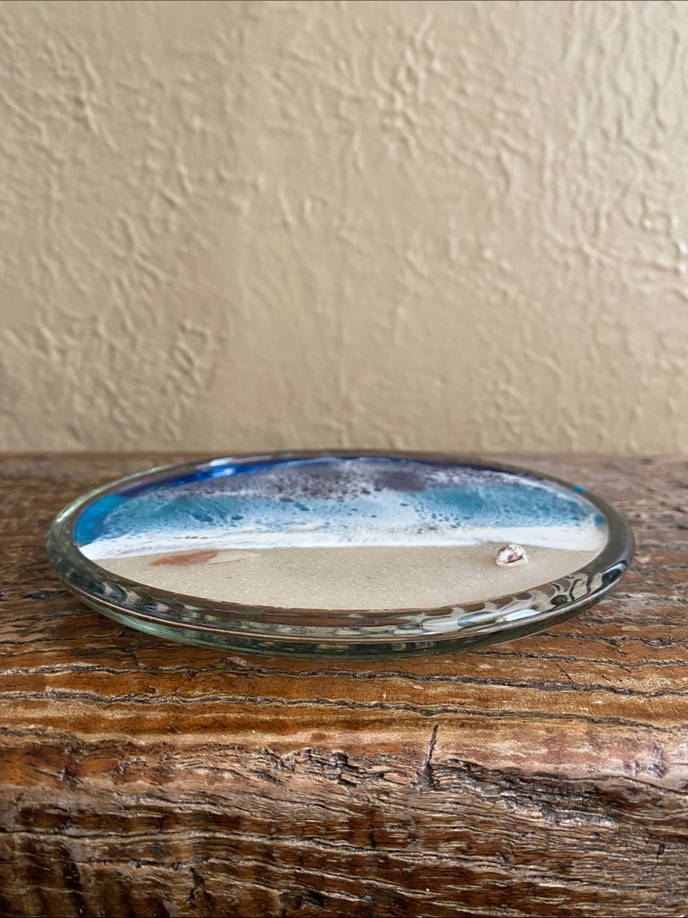🐚Handmade🐚Glass Epoxy Resin Ocean Jewelry Dish - Picture 4 of 8